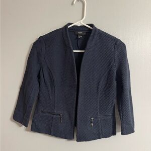 Alfani Dark Blue Textured Blazer Size XS Petite